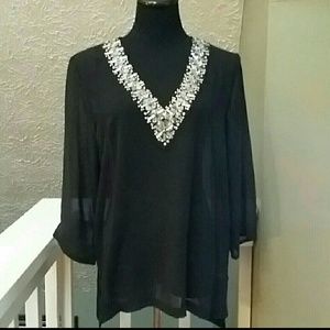 Michael Michael Kors Embellished Top Size L